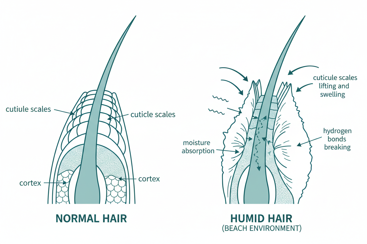 Why Your Hair Gets Frizzy at the Beach