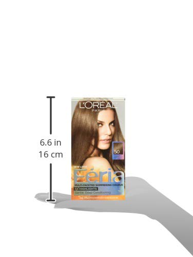 L'Oreal Paris Feria Multi-Faceted Shimmering Permanent Hair Color, 50 Havana Brown (Medium Brown), Pack of 2, Hair Dye