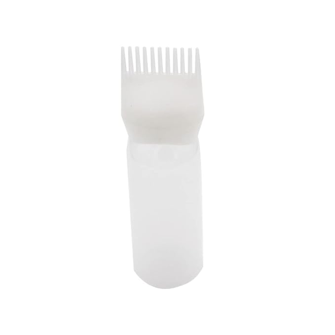 Hair Oil Applicator,Root Comb Applicator Bottle, Hair Dye Bottle 160ML Shampoo Bottle Hair Comb Applicator Bottle Brush Bottle for Hair Dyeing Tool White