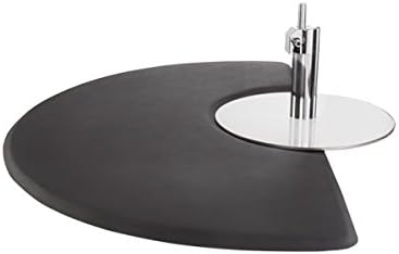 Buy-Rite Super Soft Salon Mat - 3' x 5' Semicircle Anti-Fatigue Mat, 5/8" Thick, Puncture-Proof, Low-Static, Anti-Stain Surface - Black Salon Floor Mat, SHP-SS3050C5/8