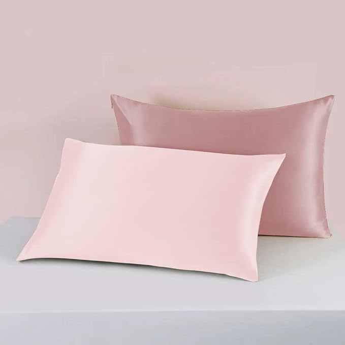 25 Momme Premium Mulberry Silk Pillowcase for Hair and Skin | Handcrafted Hypoallergenic & Anti-Acne Silk Pillow Cases with Zipper | Queen - 20" x 30", Ballerina