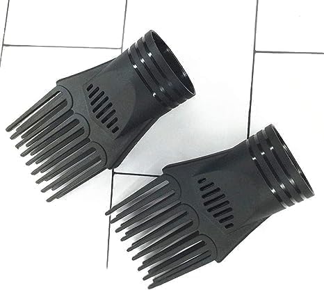 Universal Black Hair Dryer Comb Nozzle, Professional Salon Styling Attachment for Straightening and Detangling, Fine and Curly Natural Hair