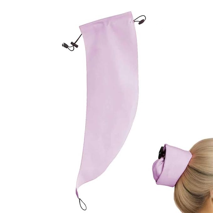 Waterproof Hair Sleeve for Long Hair, Reusable Adjustable Crown Washing Shower Cap Ponytail, Protect Styled Hairs, Quick Root Refresh, Wash Pony Caps for Women Pool Travel Gym Beach (Light Purple)