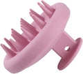 Silicone Scalp Massager Shampoo Brush Scrubber with Soft Bristles Exfoliator for Shower Dandruff Removal Wet Dry Hair Growth and Care Pink