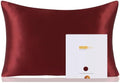 ZIMASILK 100% Pure Mulberry Silk Pillowcase for Hair and Skin Health,Soft and Smooth,Both Sides Premium Grade 6A Silk,600 Thread Count,with Hidden Zipper,1pc (King 20''x36'',Burgundy)