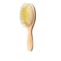 Snow Fox Skincare Gua Sha Hair Brush - Wooden Edition. Scalp Massage Comb with Gold-Plated Metal Bristles for Healthy Follicles. Soothing Gua Sha Acupressure Tool for All Hair Types