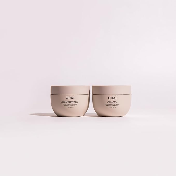 OUAI Fine Hair Shampoo, Conditioner, and Treatment Masque Set - Volumizing, Strengthening, Repairing - 3 Count (10oz Shampoo, 10oz Conditioner, 8oz Masque)