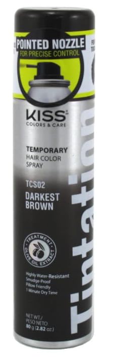 Tintation Temporary Hair Color Spray, Darkest Brown, 2.82 oz (Pack of 1)