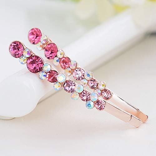 WHITEBRIDGE 10pcs Vintage Colorful Diamond Hair Bobby Pins Metallic Barrettes Hair Clips for Women Girls - Retro Colorful Hairpins Bobby Pins