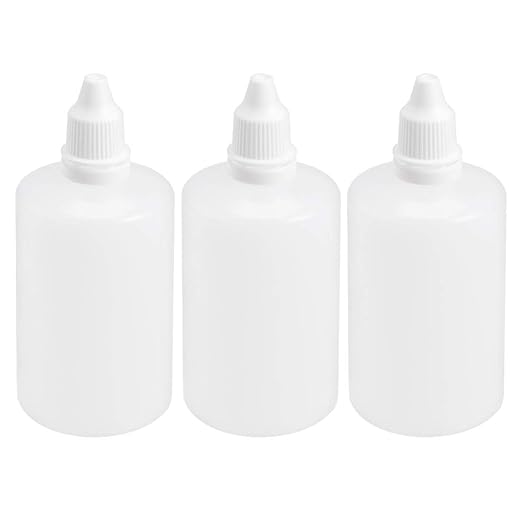 uxcell Plastic Dropper Bottle, 100ml/3.4oz Small Mouth Drop Bottles Empty Squeezable Liquid Dropper Bottle 3pcs