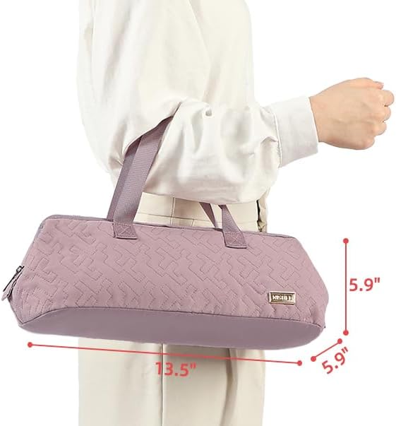 NISHEL Hair Tools Travel Carrying Bag, Portable Hair Air Wrap Dryer Case, Hair Dryer/Curling Iron/Airstraight Attachment Organizer, Peach Pink