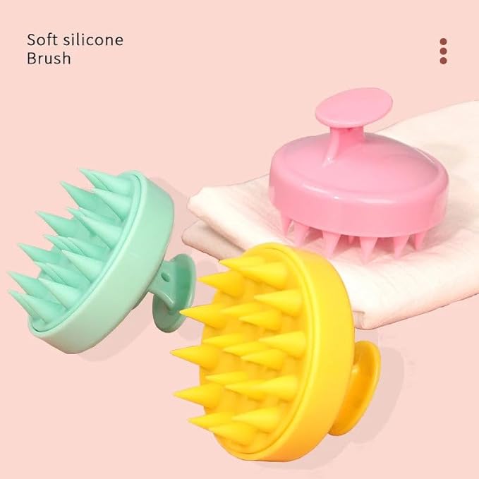 Silicone Scalp Massager for Hair Growth – Shampoo Brush for Shower, Dandruff & Dry Scalp Relief – Soft Silicone Hair Scrubber Pink