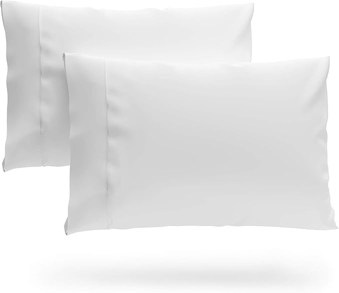 SKY BEDDINGS Queen Pillowcase Set of 2 - Soft Brushed Microfiber Pillow Cases with Envelope Clouser - Wrinkle-Free, Fade-Resistant Pillow Covers - 20 x 30 Inches, White