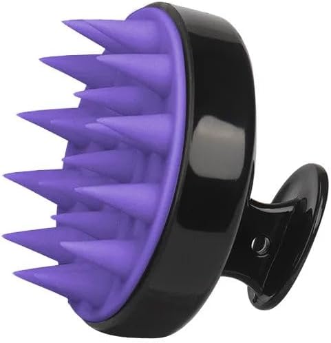 Silicone Scalp Massager for Hair Growth – Shampoo Brush for Shower, Dandruff & Dry Scalp Relief – Soft Silicone Hair Scrubber Purple