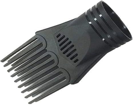Universal Black Hair Dryer Comb Nozzle, Professional Salon Styling Attachment for Straightening and Detangling, Fine and Curly Natural Hair
