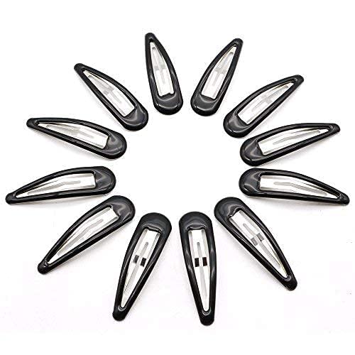 Dofash 2IN Epoxy Snap Hair Clips for Women, 12 Count - Black Amber