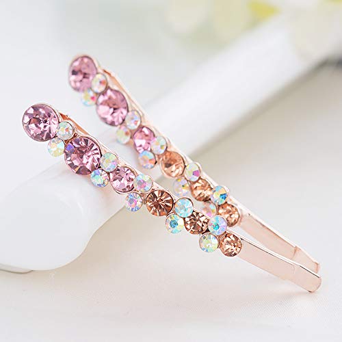 WHITEBRIDGE 10pcs Vintage Colorful Diamond Hair Bobby Pins Metallic Barrettes Hair Clips for Women Girls - Retro Colorful Hairpins Bobby Pins