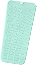 Silicone Heat Insulation Pad, Heat Resistant Silicone Mat Pouch for Flat Iron, Hot Hair Tools, Portable Hair Styling Tool Accessories (Blue)