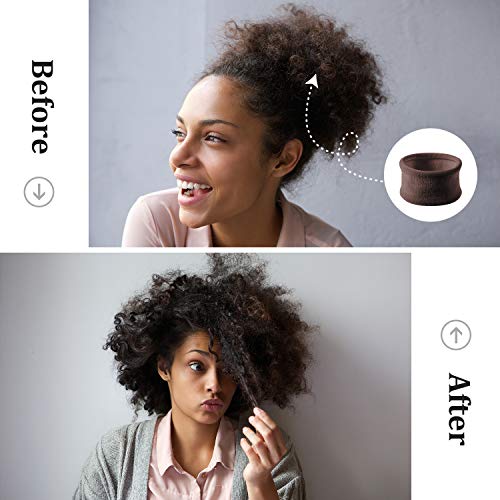 20 Pieces Large Cotton Stretch Hair Ties Bands Rope Ponytail Holders Headband for Thick Heavy or Curly Hair, 6.5 cm in Diameter (Neutral Colors)