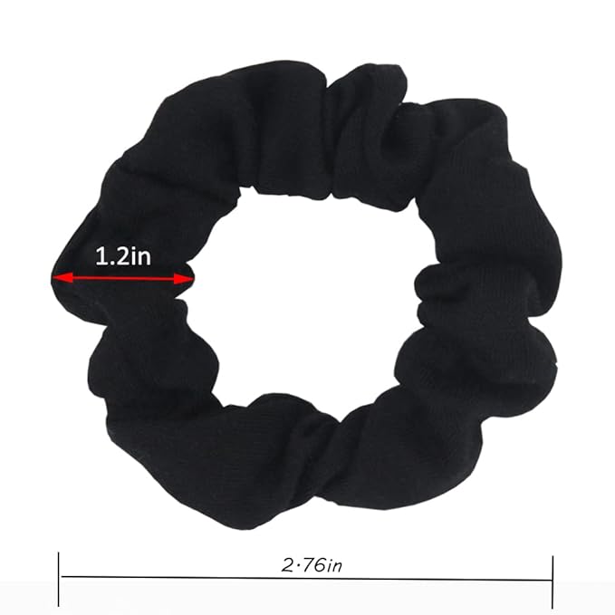 12pcs Cotton Hair Scrunchies Single Jersey Solid Color Ponytail Holders Elastic Hair Ties for Women Accessories (Royal Blue)