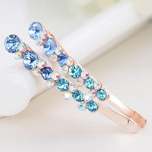 WHITEBRIDGE 10pcs Vintage Colorful Diamond Hair Bobby Pins Metallic Barrettes Hair Clips for Women Girls - Retro Colorful Hairpins Bobby Pins
