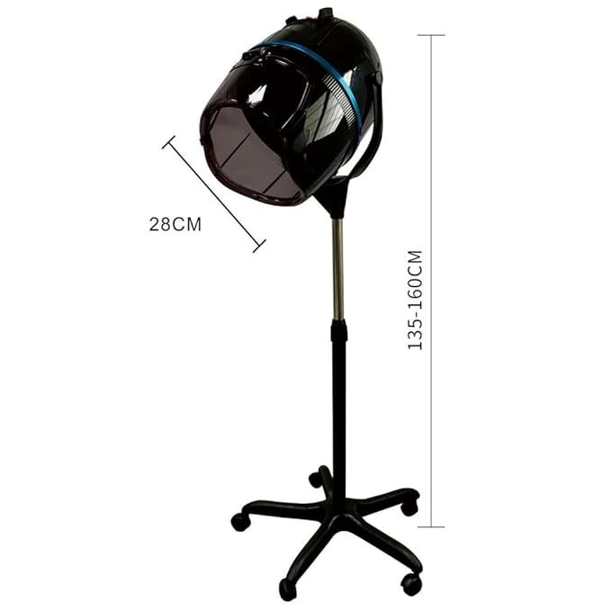 Black,B,Adjustable Hooded Floor Hair Bonnet Dryer, Machine Standing Steamer W/Wheels for Salon Home Sp Professional Hair Salon Equipment