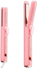 2 in 1 Hair Straightener and Curler, Dual Voltage & Adjustable Temps 360° Curling Wand - Titanium Flat Iron Hair Straightener for Long-Lasting Curls and Straightener, Airflow Styler Curling Iron