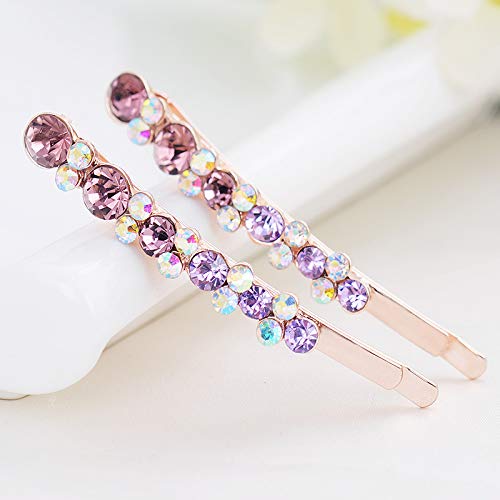WHITEBRIDGE 10pcs Vintage Colorful Diamond Hair Bobby Pins Metallic Barrettes Hair Clips for Women Girls - Retro Colorful Hairpins Bobby Pins