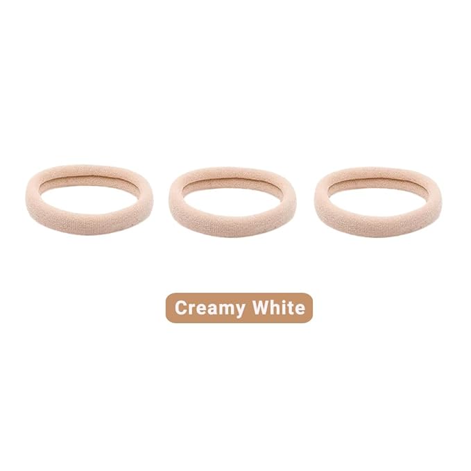 Hair Ties Hair Elastics Bands Seamless Cotton No Damage Thick Curly Hair Long-Lasting Braids Ponytails Holders All Hair Types Pain-Free Hair Accessories Women Men Blond Colors 50 PCS