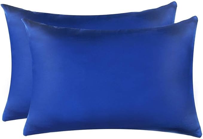 100% Mulberry Silk Pillowcases Set of 2 for Hair and Skin and Super Soft and Breathable Standard Size White/Queen/King