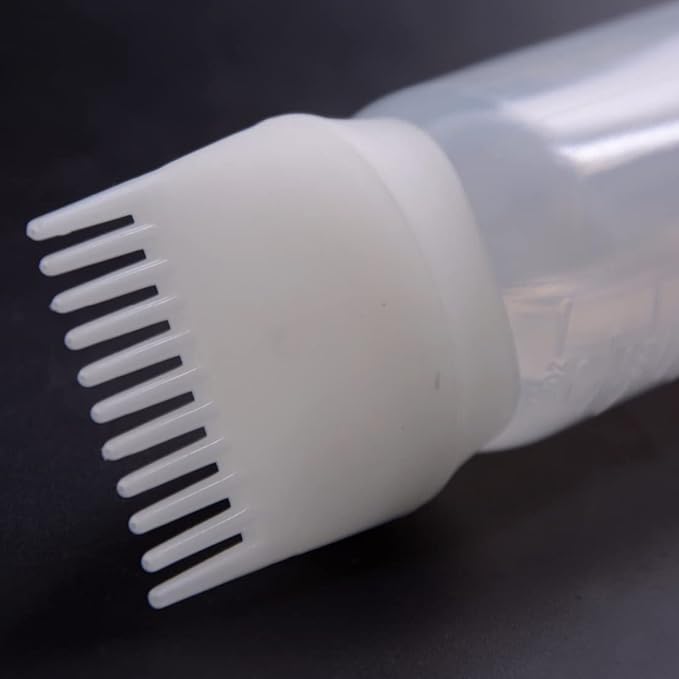 Hair Oil Applicator,Root Comb Applicator Bottle, Hair Dye Bottle 160ML Shampoo Bottle Hair Comb Applicator Bottle Brush Bottle for Hair Dyeing Tool White