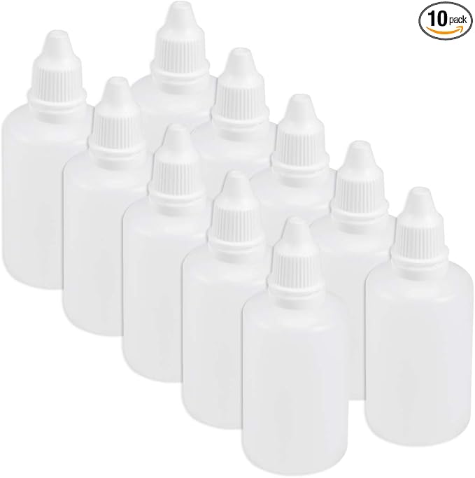 uxcell Plastic Dropper Bottle, 50ml/1.7oz Small Mouth Drop Bottles Empty Squeezable Liquid Dropper Bottle 10pcs