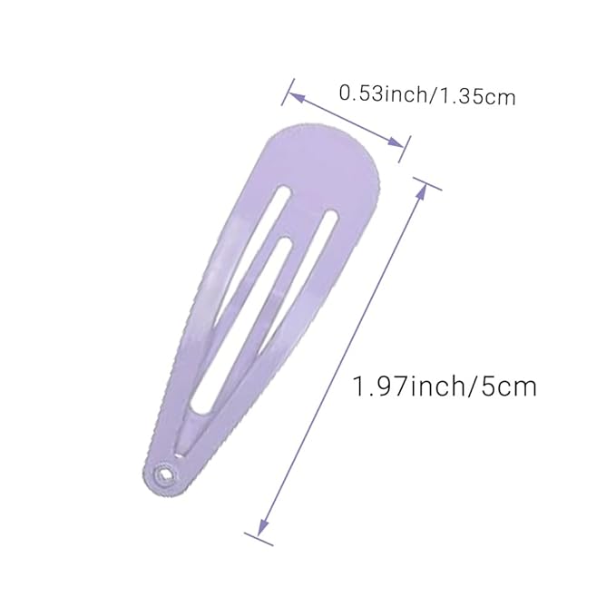 2 Inch Purple Hair Clips Barrettes Metal Snap Clips for Women Durable Water Drop Ideal Hair Accessories for Hairdressing Wedding and Everyday Use 20 pcs