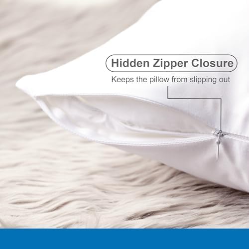 Pillow Cases - 100% Viscose Derived from Bamboo - Cooling Pillowcase - King Size, Cream, Set of 2 Zippered - for Hot Sleepers - Soft Pillow Covers - by Vegan Silk
