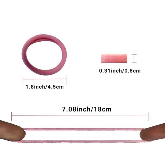 Hair Ties Hair Elastics Bands Seamless Cotton No Damage Thick Curly Hair Long-Lasting Braids Ponytails Holders All Hair Types Pain-Free Hair Accessories Women Men Candy Colors 50 PCS