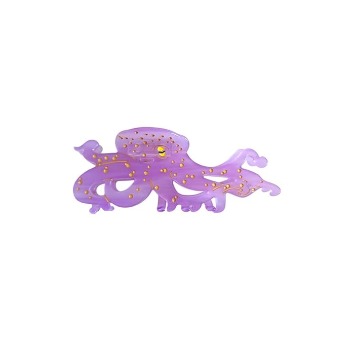 Cute Small Purple Octopus Hair Clips,Novelty Acetate Ocean Octopus Claw Clip