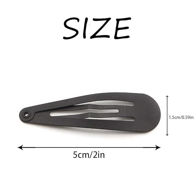 Dofash 12PCS Snap Hair Clips For Women-Non Slip & Metal Hair Barrettes, 5cm 2'' Small Clips For Thin & Fine Hair, Matte finished black