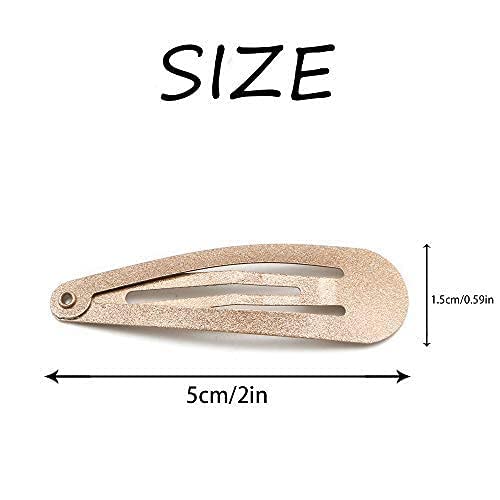 Dofash 12PCS Snap Hair Clips For Women-Non Slip & Metal Hair Barrettes, 5cm 2'' Small Clips For Thin & Fine Hair, Blonde + Light Brown