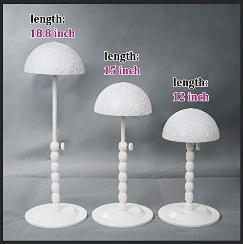 Youngther 2Pcs Wig Stand Adjustable Height Hat Display Portable Folding Wig Head Holders Plastic Wig Stand for Styling Wig Hair Drying Display(2 PCS (PACK OF 2) )(PACK OF 2)