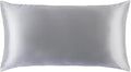 slip King Pure Silk Pillow Case - 100% Pure 22 Momme Mulberry Silk - King Size Standard Pillow Case -Anti-BedHead, Anti-Sleep Crease, Silver (20" x 36")