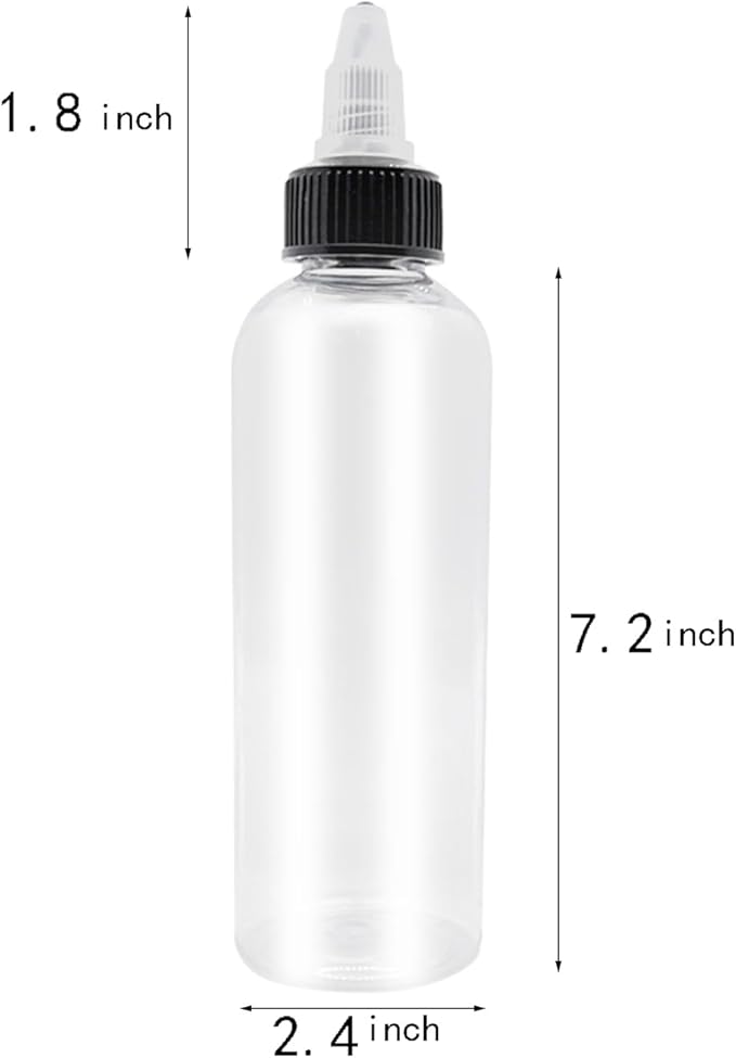 2 Pcs 16oz Dispensing Bottles, Plastic Squeeze Bottles with Twist Top Cap