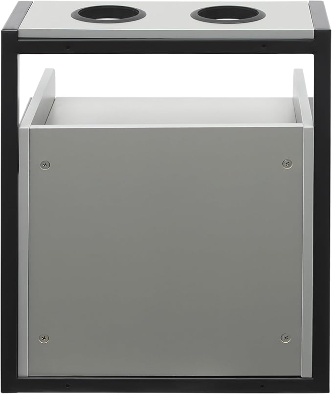 Suspended Salon Station for Hair Stylist, Wall Mounted Styling Salon Station Storage Cabinet w/2*Drawers &Hair Dryer Stand,Floating Nightstand Stylist Storage Cabinet for Home (Black+Gray)