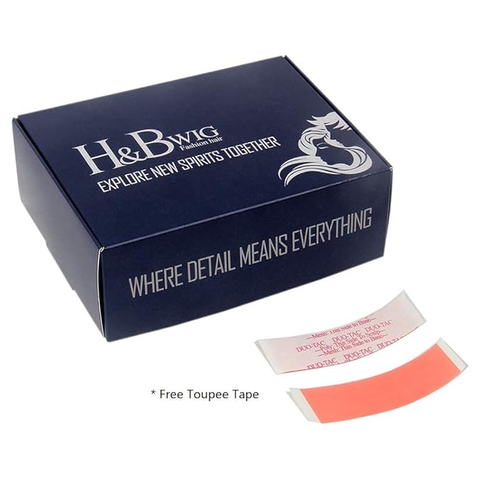 H&Bwig toupee for men, Short Toppers Hairpiece Clip in Hair Extensions for Covering White Loss Hair Toupee (Natrual Black), include Mens toupee tape