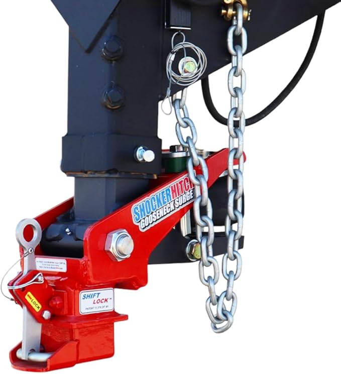 Shocker 30K Gooseneck Surge Air Hitch & Shift Lock Coupler for 2-5/16" Ball, 4" & 3-15/16" Square Multi-Fit Stem