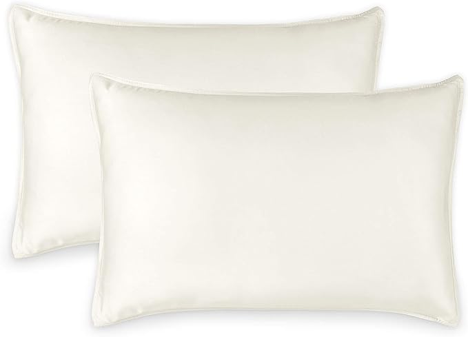 King Pillowcases by Pure Bamboo, Genuine 100% Organic Viscose Derived from Bamboo, Luxuriously Soft & Cooling, Double Stitching, Envelope Closure (2 King Pillowcases, Ivory)