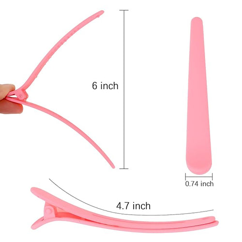 12 Pcs Pink Hair Clips for Styling Sectioning, YISSION 4.7 Inch Large Alligator Hair Clips Hair Barrettes No Crease Duck Billed Hair Clip, Hair Styling Accessories for Women Girls