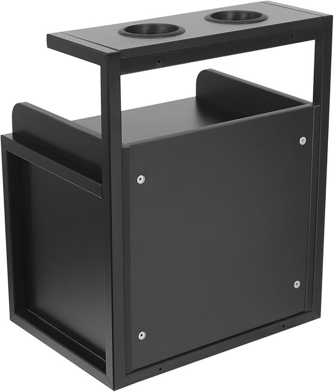 Suspended Salon Station for Hair Stylist, Wall Mounted Styling Salon Station Storage Cabinet w/2*Drawers &Hair Dryer Stand,Floating Nightstand Stylist Storage Cabinet for Home (Black)