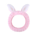 Cute pink Rabbit Ears Headband Frog Eye Elastic to Wash Face for Women Makeup Shower Spa (1 Pack)