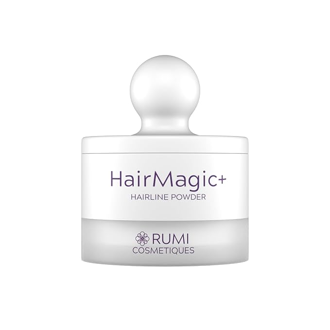 Rumi Cosmetiques HairMagic+ Root Touch Up Powder – Instant Gray Hair Coverage & Hairline Filler – Water-Resistant, Natural Finish, Nourishing Formula with Argan Oil & Vitamin E (Natural Blonde)