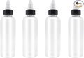 4 Pcs Dispensing Bottles, 5oz Plastic Boston Squeeze Bottles with Twist Top Cap